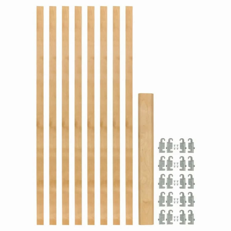 7/8" 4PIL Uprights Pilaster Hardware Set for 5 Drawers, 54-13/32" Height, Light Brown