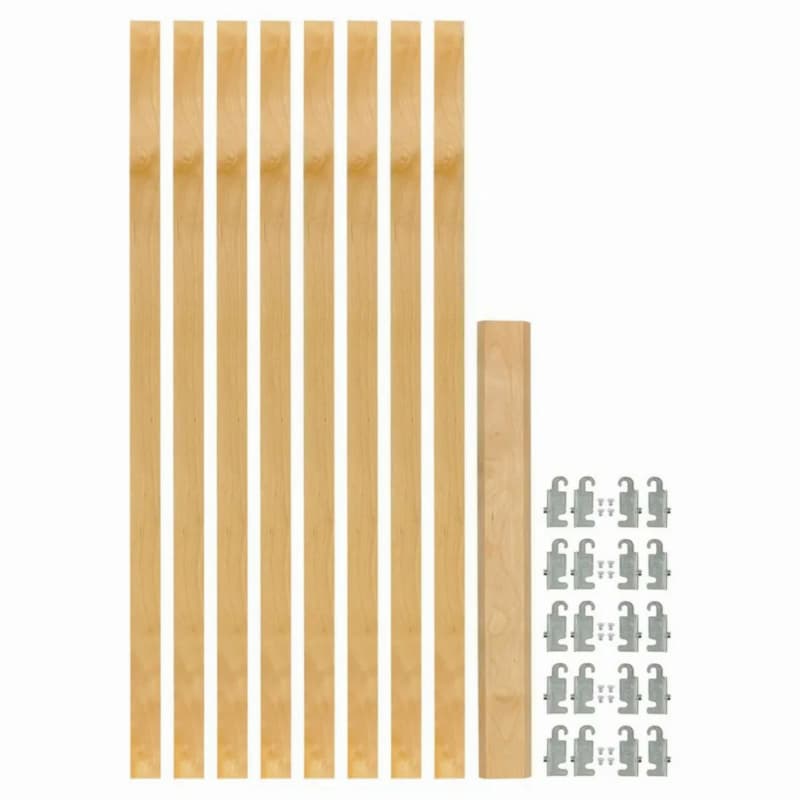 1-1/8" 4PIL Uprights Pilaster Hardware Set for 5 Drawers, 54-13/32" Height, Light Brown