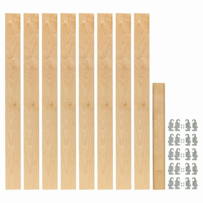 2-3/8" 4PIL Uprights Pilaster Hardware Set for 5 Drawers, 54-13/32" Height, Light Brown