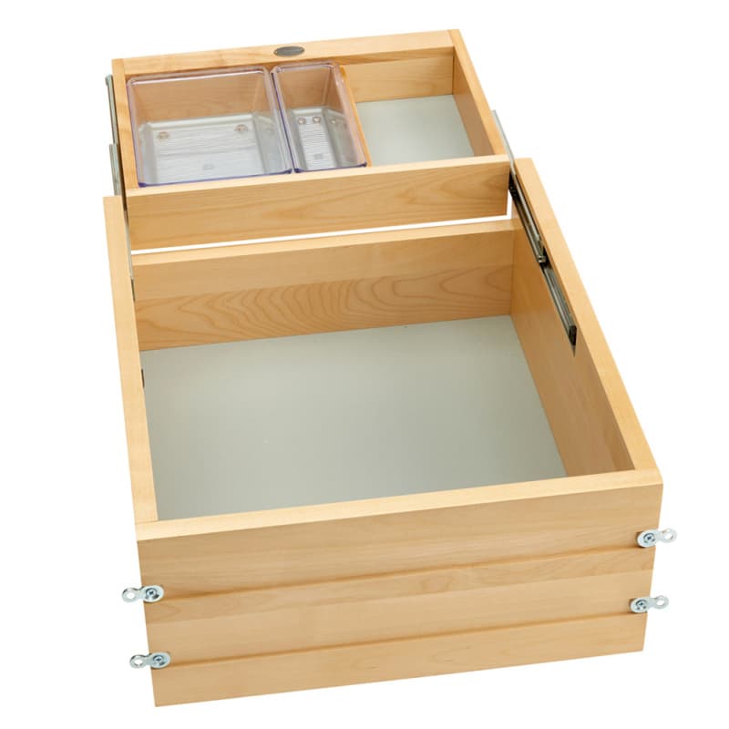 13-1/2" Vanity Half Tiered Drawer with BLUMOTION Soft-Closing for Frameless Cabinets, Maple