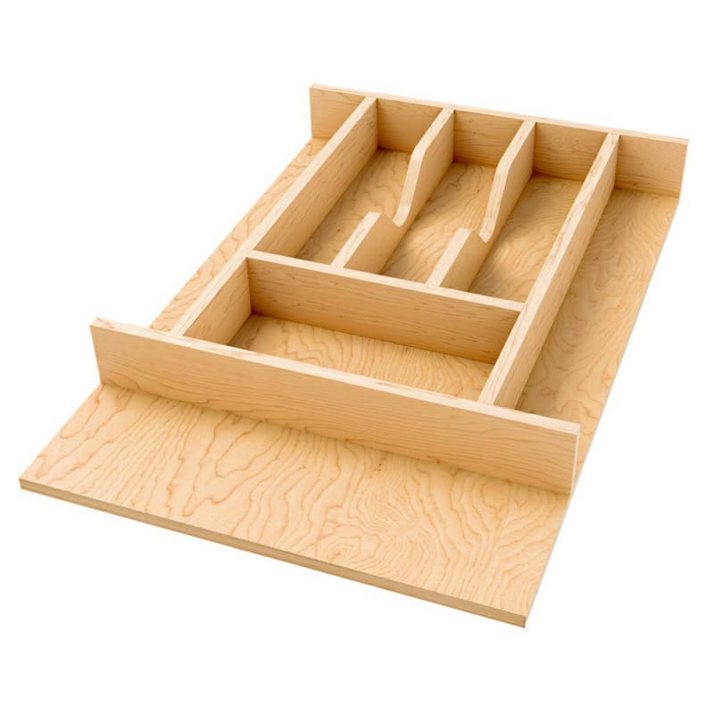13-7/32" 4WCT Right Fit Cutlery Drawer Insert, Light Brown