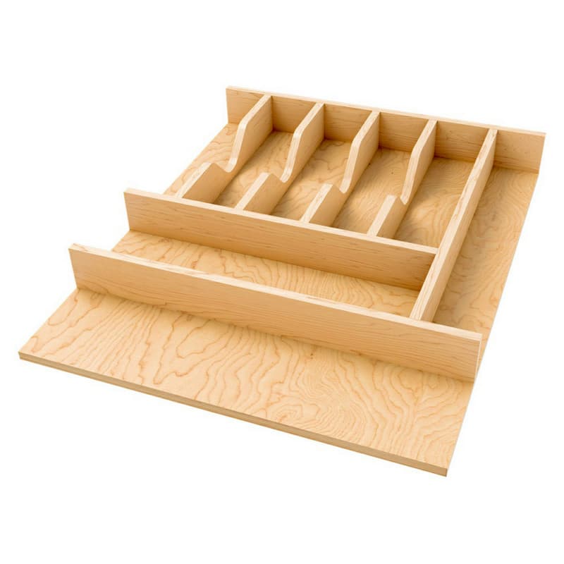 16-7/32" 4WCT Right Fit Cutlery Drawer Insert, Light Brown