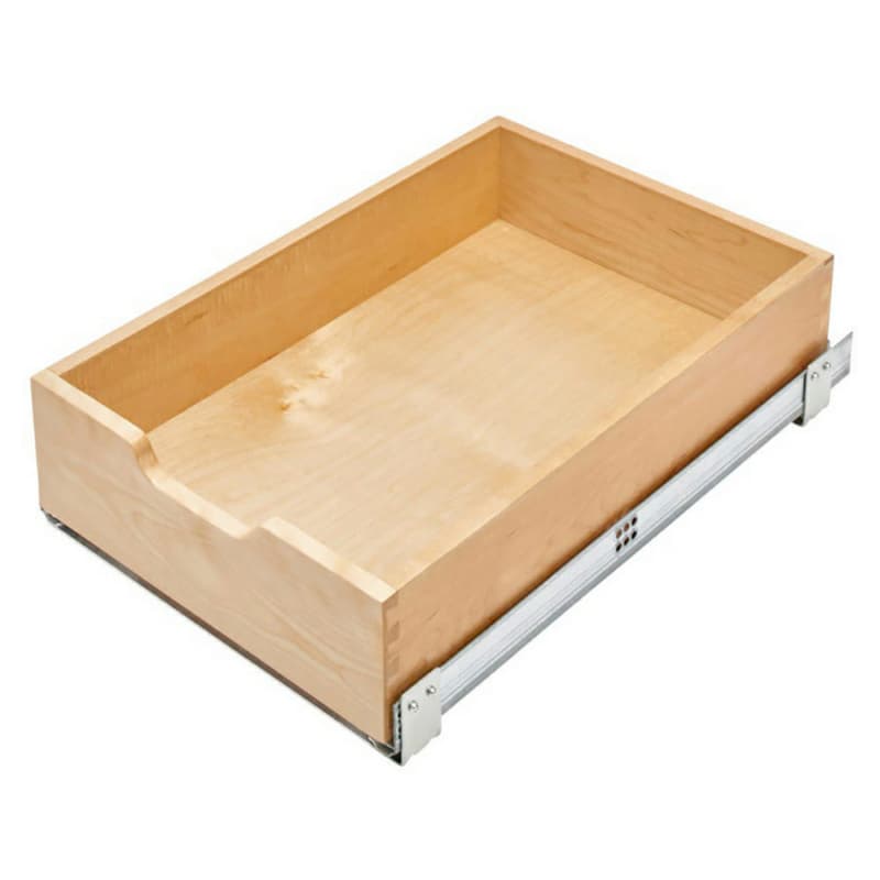 14-23/32" 4WDB 1-Tier Wood Standard Pull-Out Drawer Box with BLUMOTION Soft-Closing, Clear