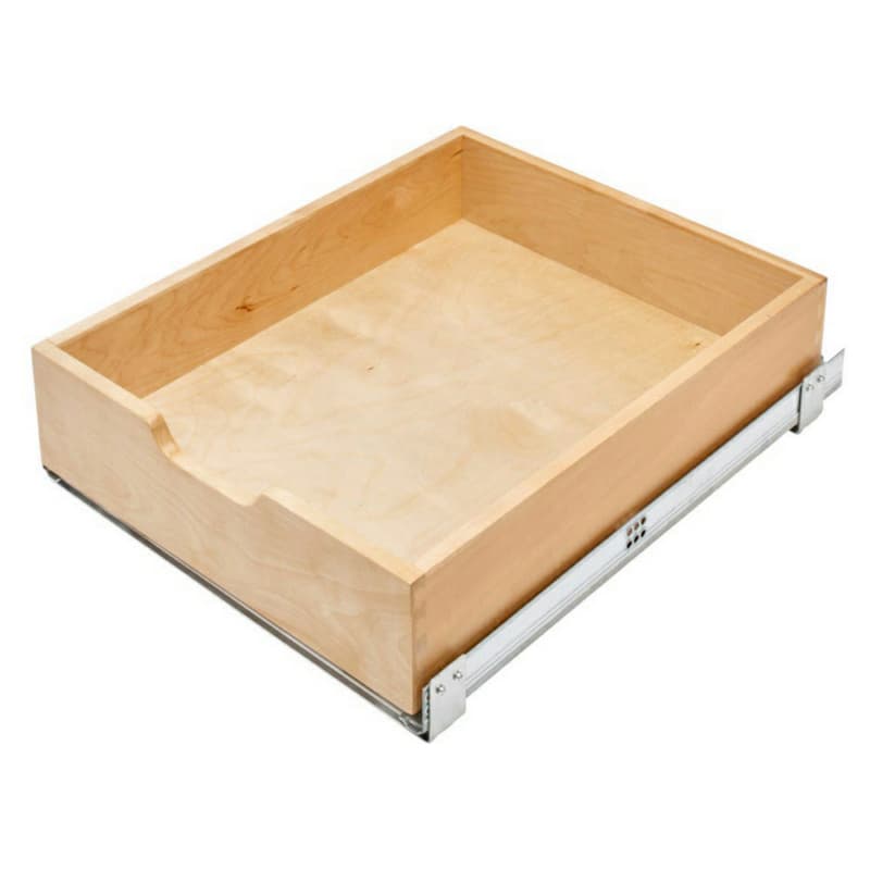 17-23/32" 4WDB 1-Tier Wood Standard Pull-Out Drawer Box with BLUMOTION Soft-Closing, Clear