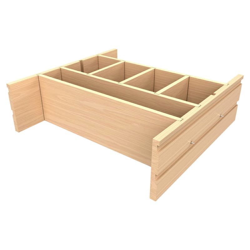 18-3/4" Deep Drawer Divider Insert, Clear Polyurethane