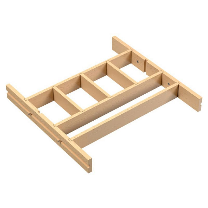 19-1/4" 4WDIV Shallow Drawer Divider Insert, Clear