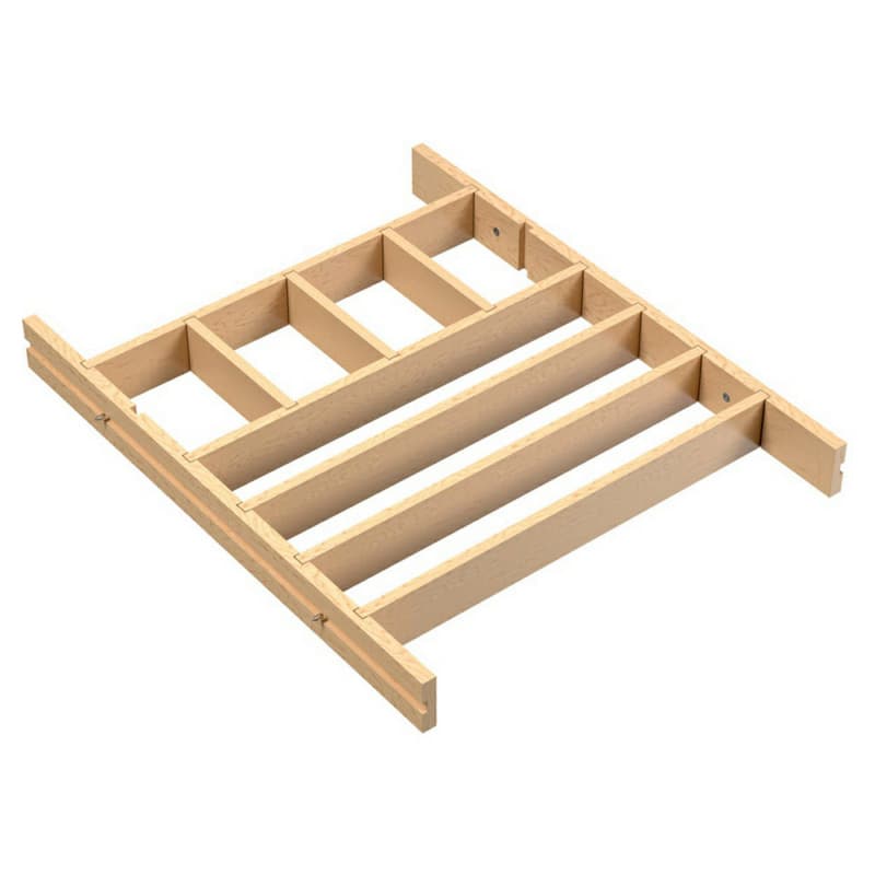 25-1/4" 4WDIV Shallow Drawer Divider Insert, Clear
