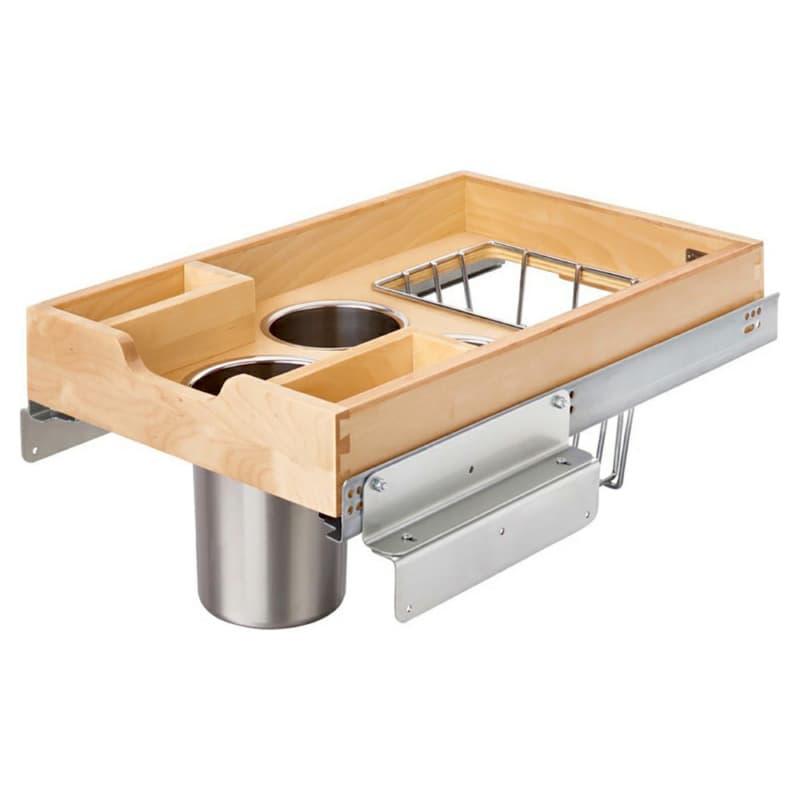 16-7/16" - 17-9/16" Utensil Drawer Pullout with Soft-Closing, Semi-Gloss