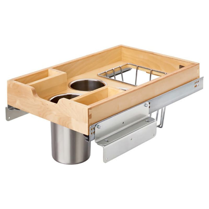 22-7/16" - 23-9/16" Utensil Drawer Pullout with Soft-Closing, Semi-Gloss