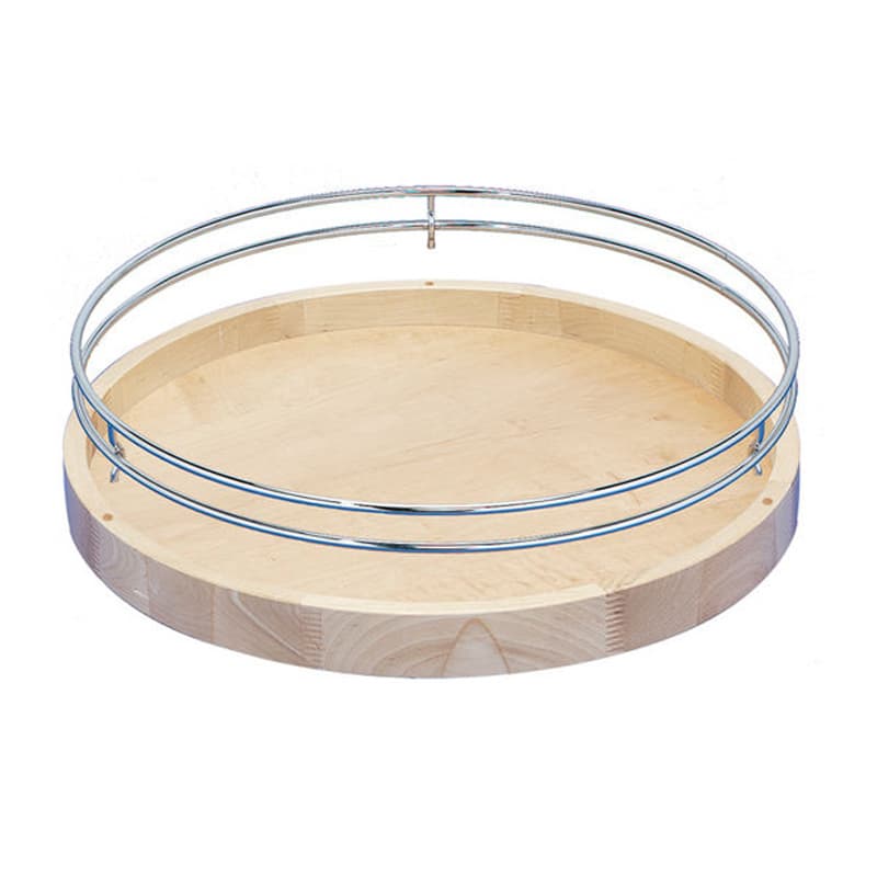 28" Full-Circle Single Tray Lazy Susan with Chrome Fence and Swivel