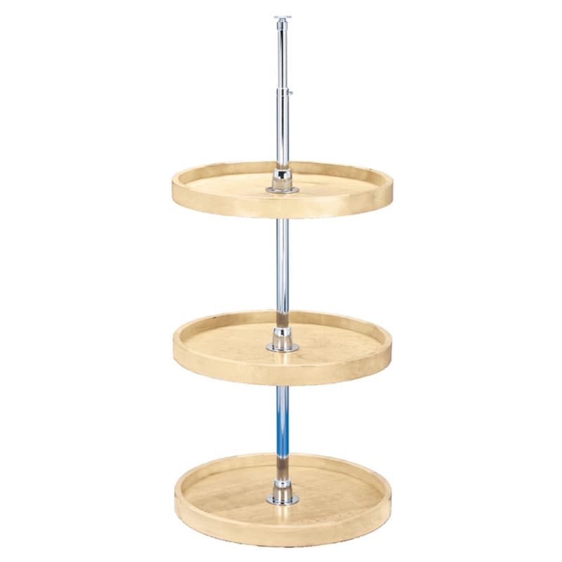 4WLS 20" Full-Circle 3 Tray Wood Lazy Susan