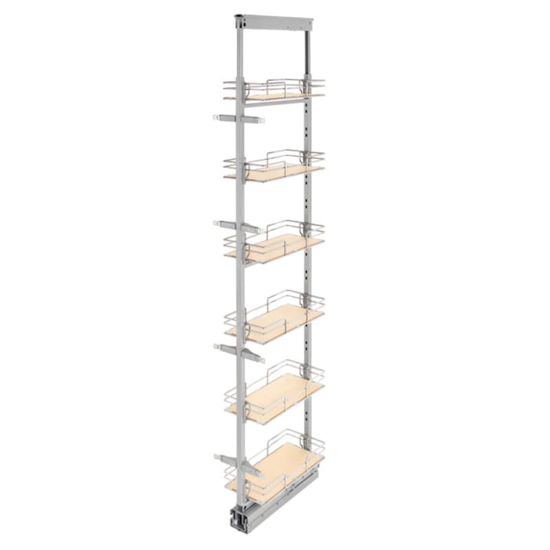 8-5/8" x 74-7/8" 6-Shelf Pullout Pantry, Maple