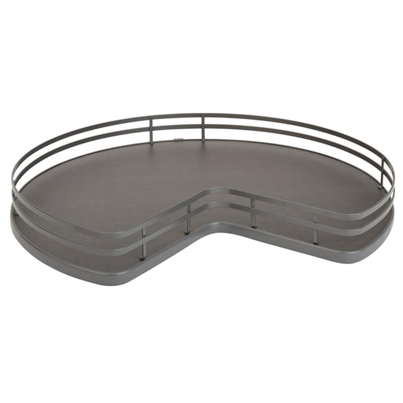 32" Kidney Lazy Susan with Swivel Bearing for Corner Base Cabinet, Orion Gray