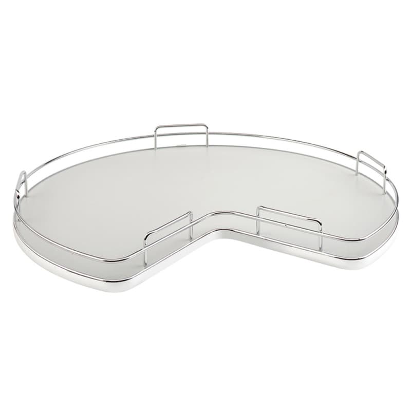 32" Kidney Lazy Susan with Swivel Bearing for Corner Base Cabinet, Gray
