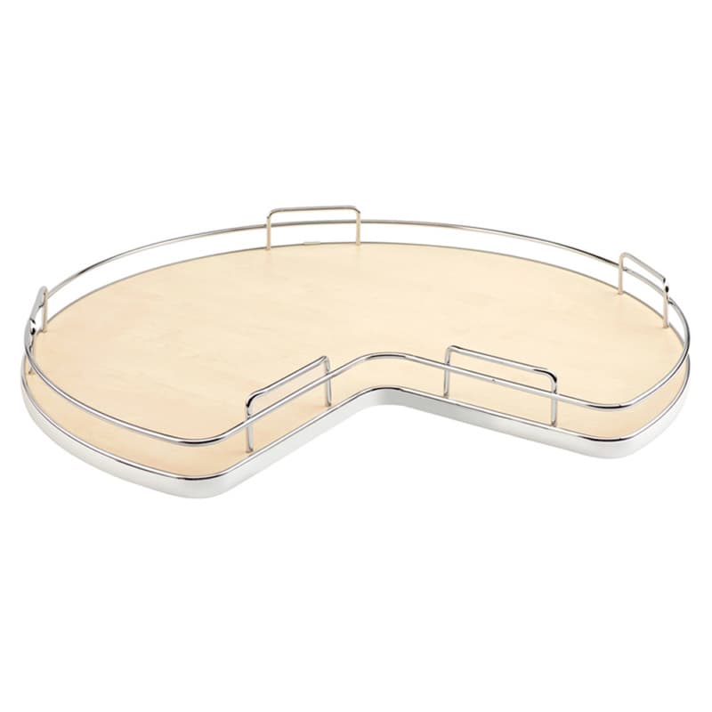 32" Kidney Lazy Susan with Swivel Bearing for Corner Base Cabinet, Almond