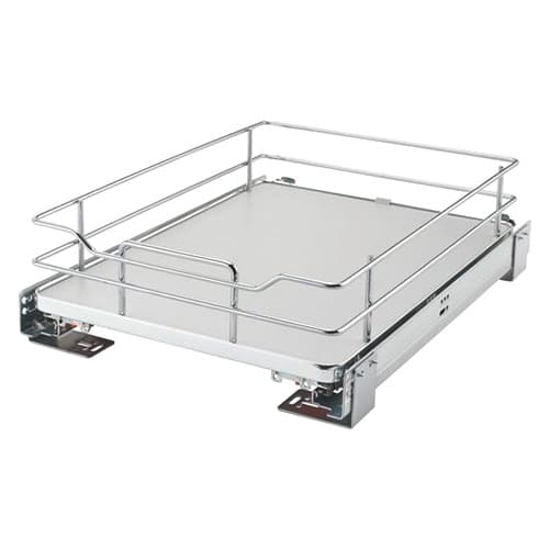 14-11/16" 2-Tier Solid Bottom Pullout Basket with BLUMOTION Soft-Closing, Gray