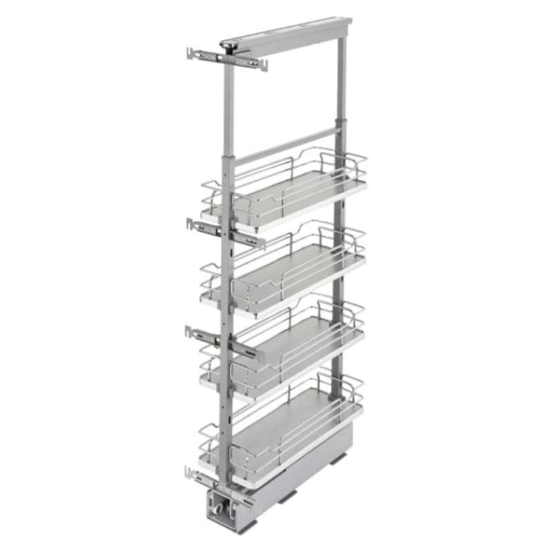 8-1/4" x 43-3/8" 6-Shelf Pullout Pantry with Soft-Closing, Gray