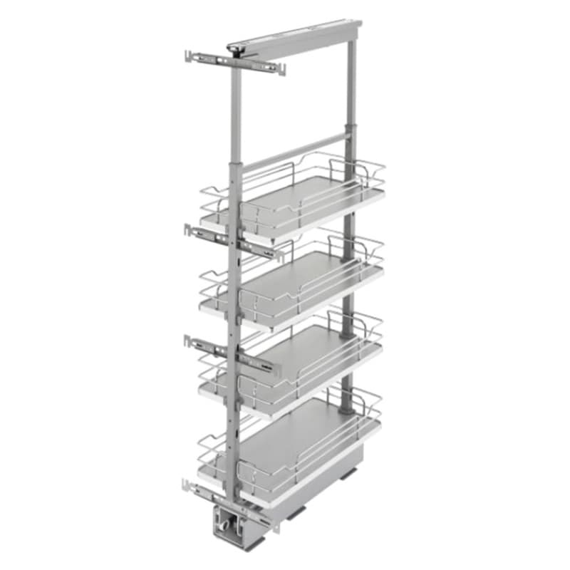 10-1/4" x 43-3/8" 6-Shelf Pullout Pantry with Soft-Closing, Gray