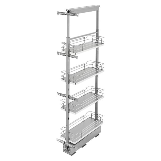 Rev-A-Shelf Corporation 5350 Solid Bottom Gray Pantry Pullout with Soft-Close for Full-Access Cabinets