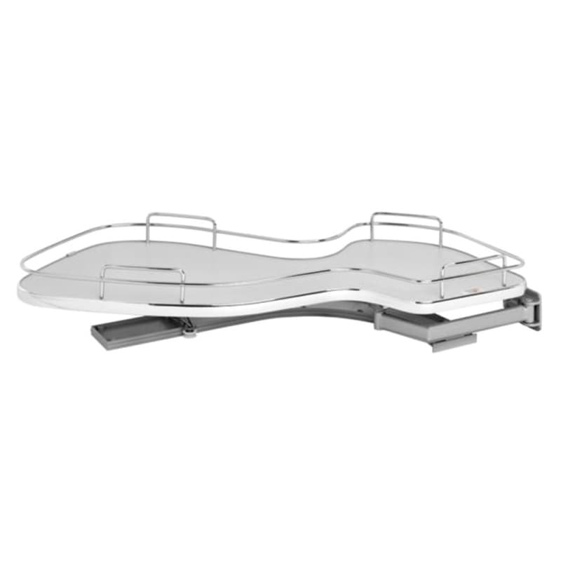 1-Tier Right-Hand The Cloud Blind Corner Cabinet Organizer for 15" Cabinet Opening, Chrome/Gray