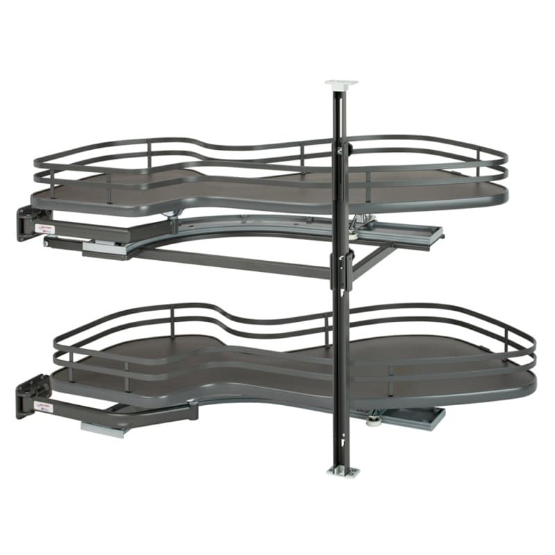 2-Tier Left-Hand Contemporary Organizer for 15" Cabinet Opening, Orion Gray