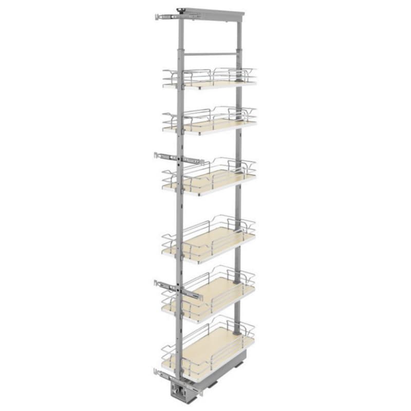 10-1/4" x 73-5/8" 6-Shelf Pullout Pantry with Soft-Closing, Maple
