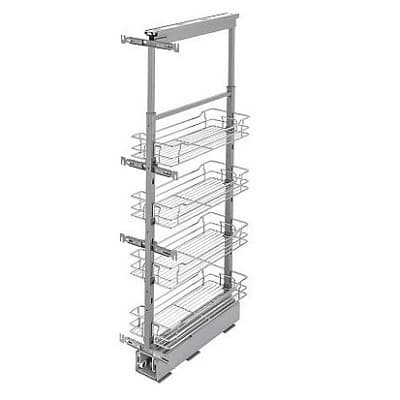 16" x 50-3/4" Pullout Pantry with Soft-Closing, Chrome