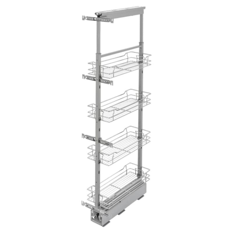 5750 9-9/16" x 50-3/4" 4-Shelf Pullout Pantry with Soft-Closing, Chrome