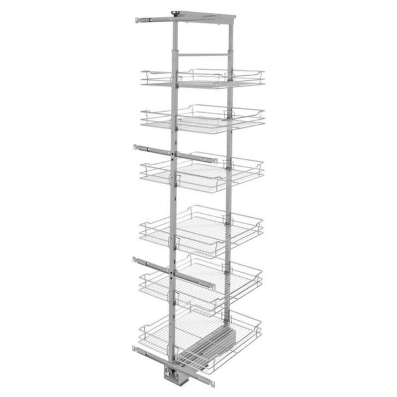 20-11/16" x 73-5/8" 6-Shelf Pullout Pantry with Soft-Closing, Chrome