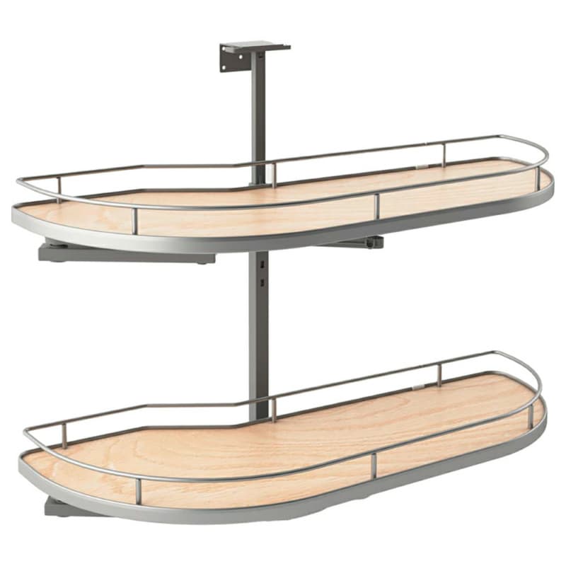 2-Tier Girasolo Right-Hand Blind Corner Pull-Out with Soft-Closing for 15" Cabinet Opening, Light Brown
