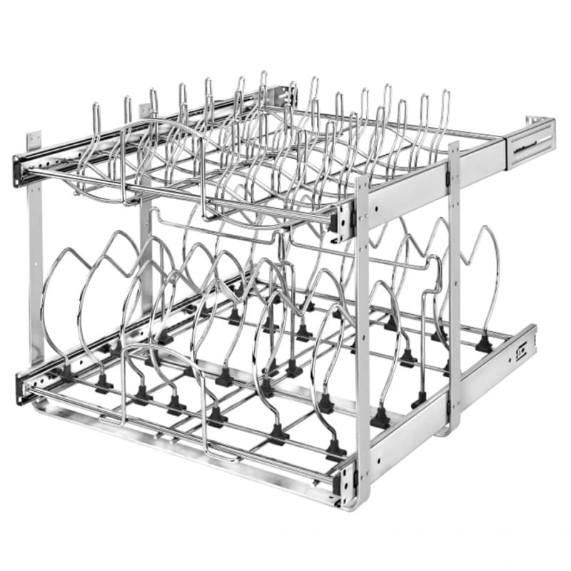 20-1/2" 2-Tier Cookware Organizer, Chrome
