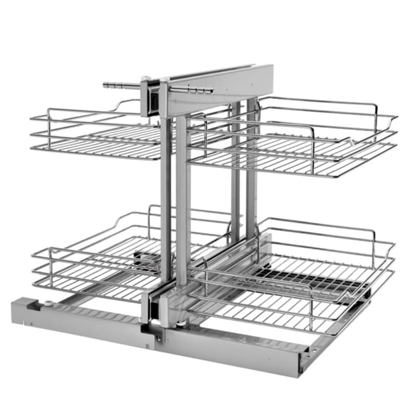 Universal Blind Corner Optimizer for 18" Cabinet Opening, Chrome