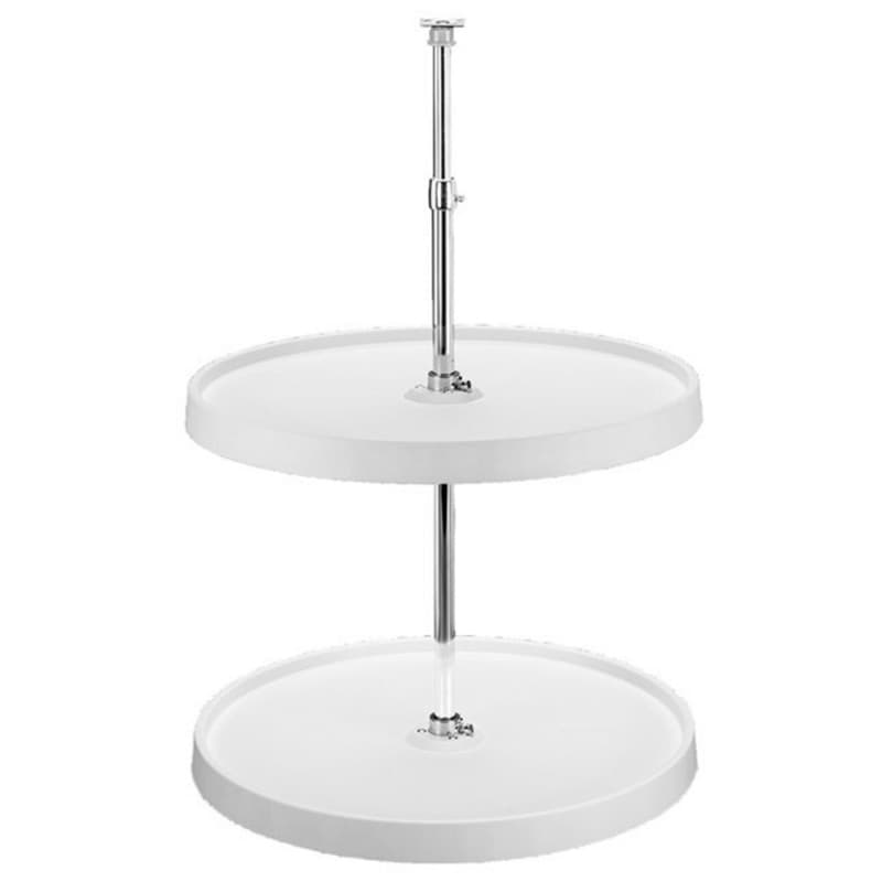 18" Full-Circle 2 Tray Lazy Susan with Hardware, White, Bulk (6 Sets)