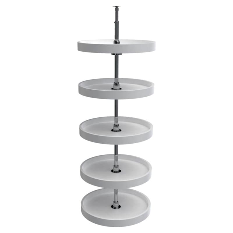 6065 18" Full-Circle 5 Tray Lazy Susan Set, White