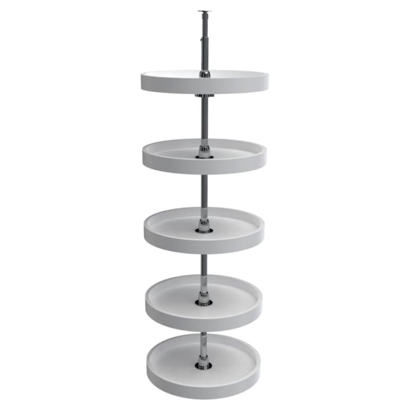 6065 24" Full-Circle 5 Tray Lazy Susan Set, White
