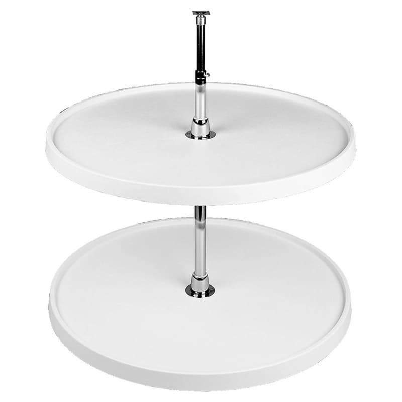 6072 32" Full-Circle 2 Tray Lazy Susan, White