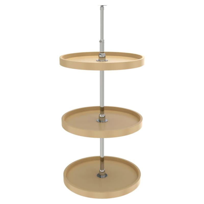 6073 20" Full-Circle 3 Tray Lazy Susan, Almond
