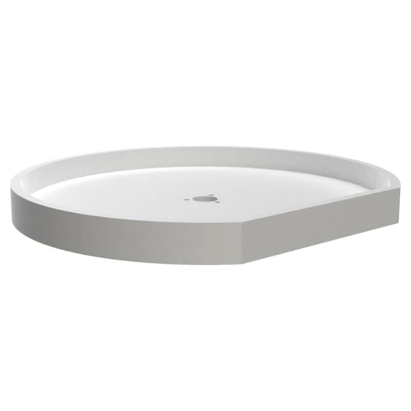 22" D-Shape 1 Tray Lazy Susan, White
