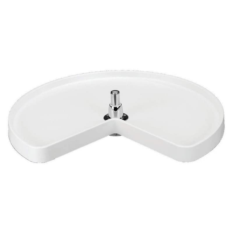 28" Kidney 1 Tray Lazy Susan, White