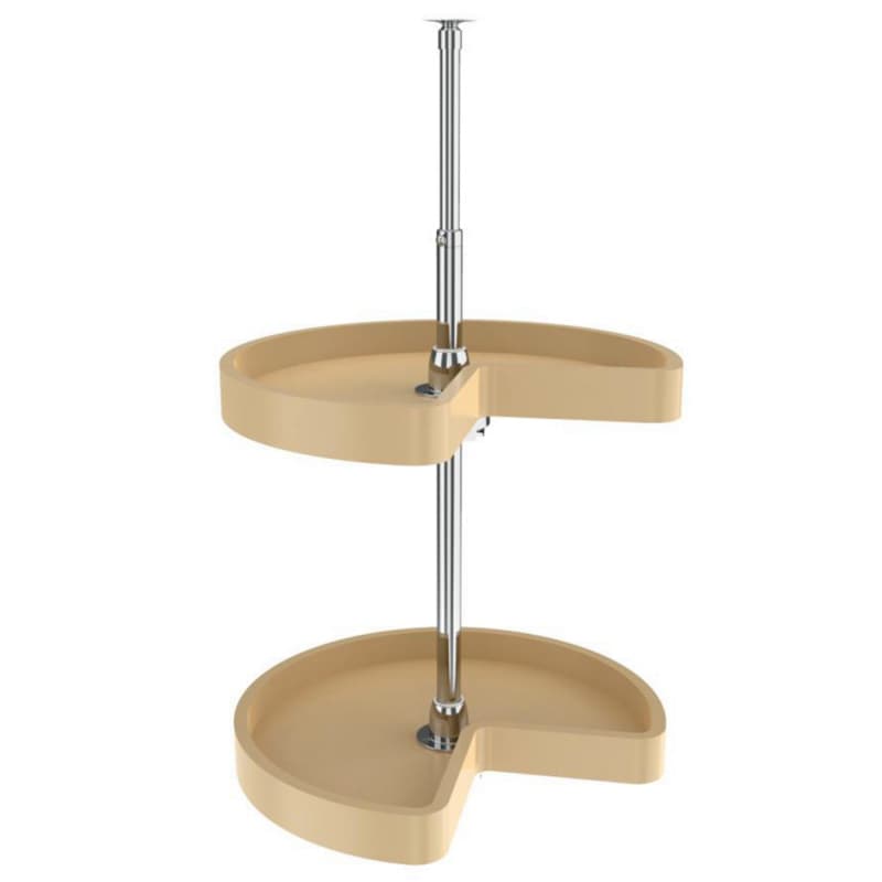 18" Kidney 2 Tray Lazy Susan, Almond