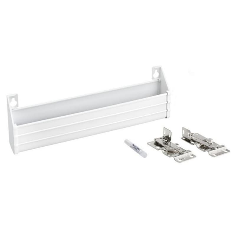 14" Slim Line White Sink Front Tip-Out Tray with 2-Pair Hinge Bulk (20 Trays)
