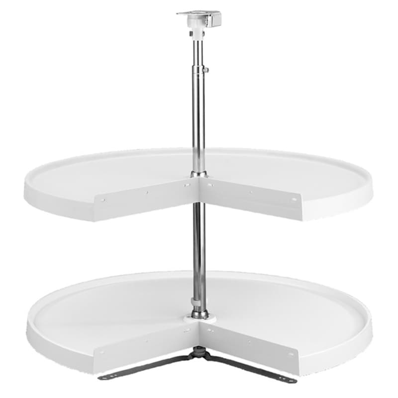 24" Pie Cut 2 Tray Lazy Susan, White