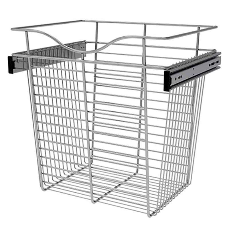 18" x 14" x 18" Wide Heavy-Gauge Pull-Out Wire Basket, Chrome Finish