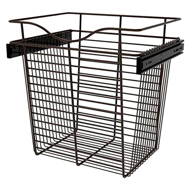 18" x 14" x 18" Wide Heavy-Gauge Pull-Out Wire Basket, Oil-Rubbed Bronze Finish