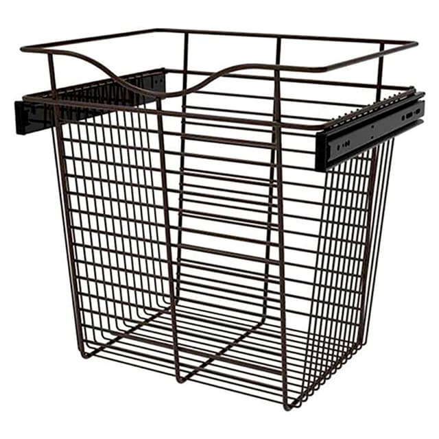 18" x 14" x 18" Wide Heavy-Gauge Pull-Out Wire Basket, Oil-Rubbed Bronze Finish