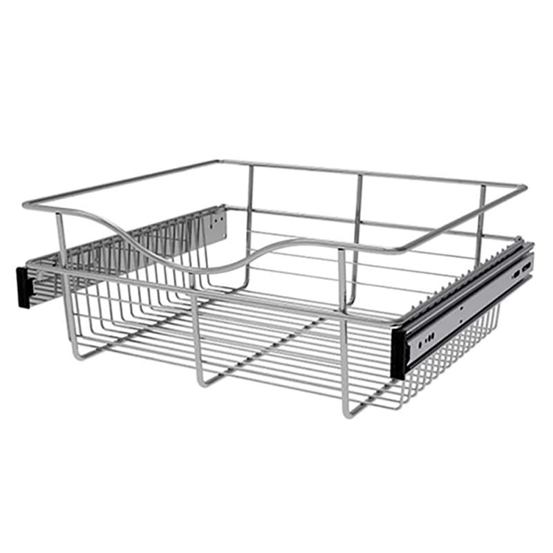 7" x 16" x 18" Wide Heavy-Gauge Pull-Out Wire Basket, Chrome Finish