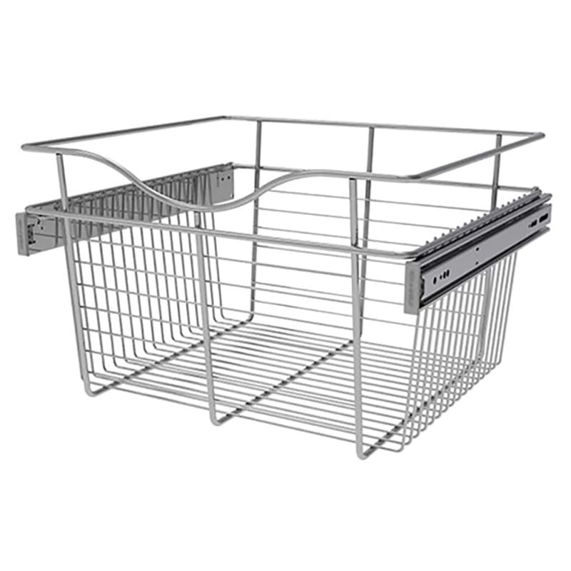 11" x 16" x 18" Wide Heavy-Gauge Pull-Out Wire Basket, Chrome Finish