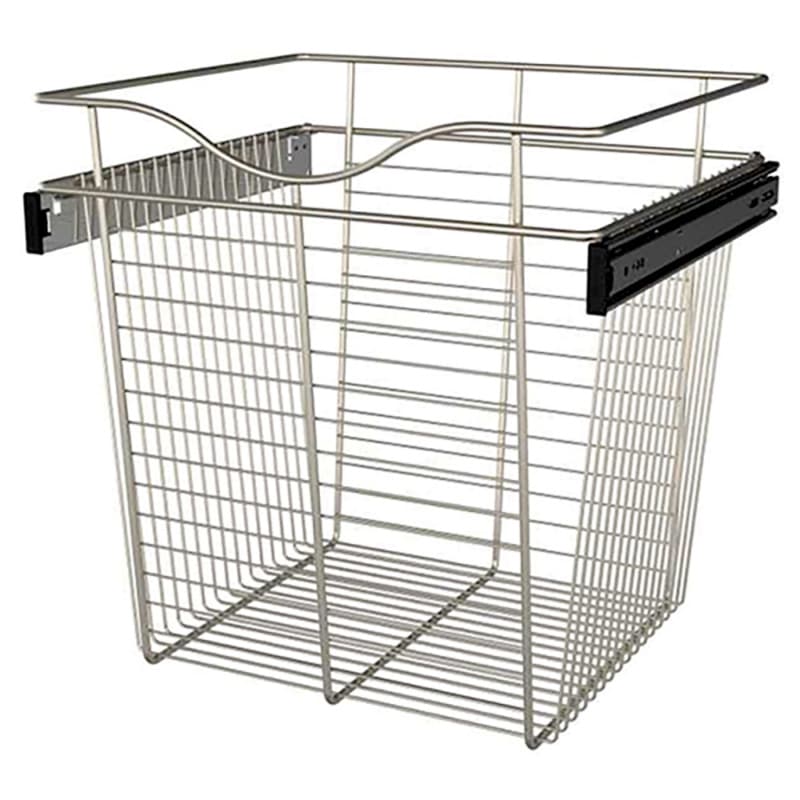18" x 16" x 18" Wide Heavy-Gauge Pull-Out Wire Basket, Satin Nickel Finish