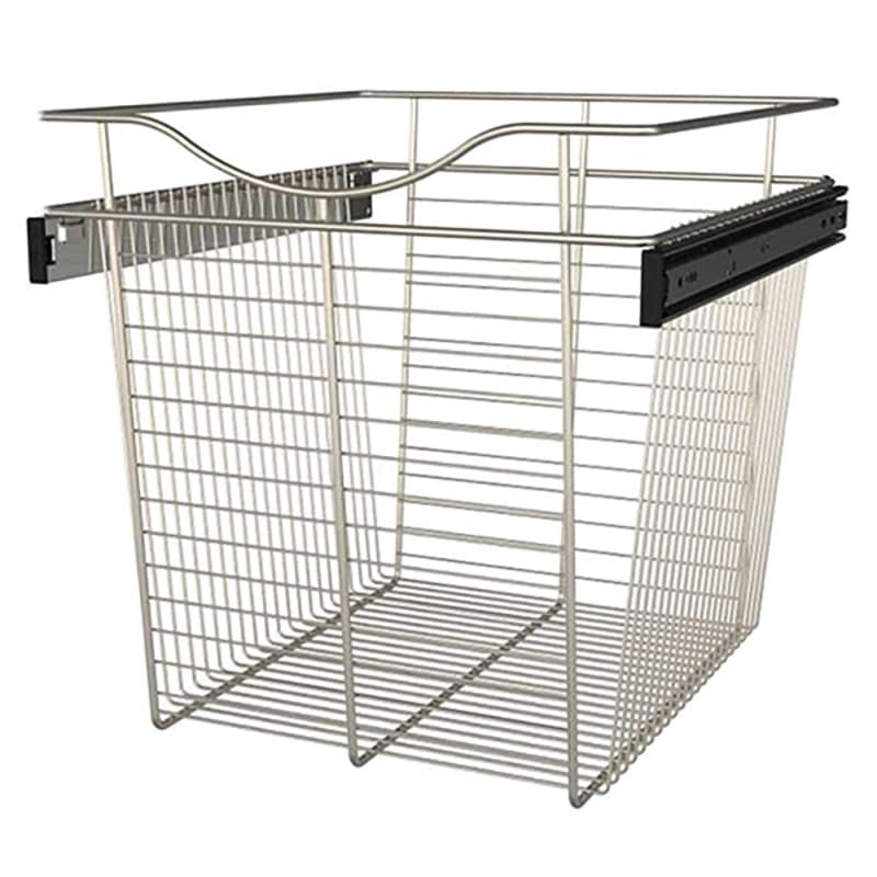 18" x 20" x 18" Wide Heavy-Gauge Pull-Out Wire Basket, Satin Nickel Finish