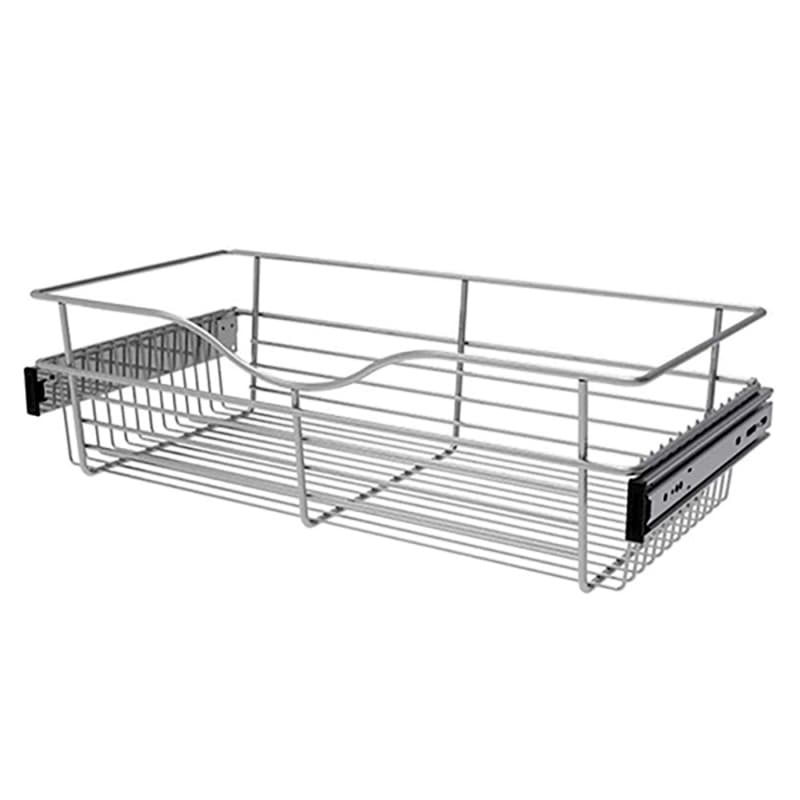 7" x 12" x 24" Wide Heavy-Gauge Pull-Out Wire Basket, Chrome Finish